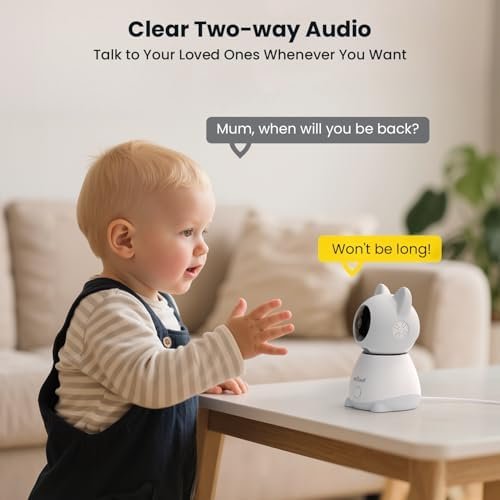 Ultimate ieGeek Baby Monitor with 2 Cameras, 5" Large Screen Split-Screen Video Baby Monitor | 2K HD Non-WiFi Monitor with App & Parent Unit | Night Vision, 2-Way Audio, Cry Detection, Temperature Sensor