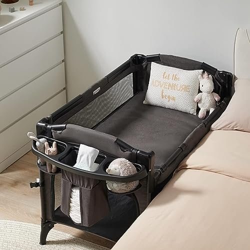 Premium BEKA 4 in 1 Baby Bassinet Bedside Sleeper, Baby Bedside Crib 4 Functions, Bedside Bassinet Crib Sleeper, Playard, Changing Table, Baby Bassinet for Newborn Baby