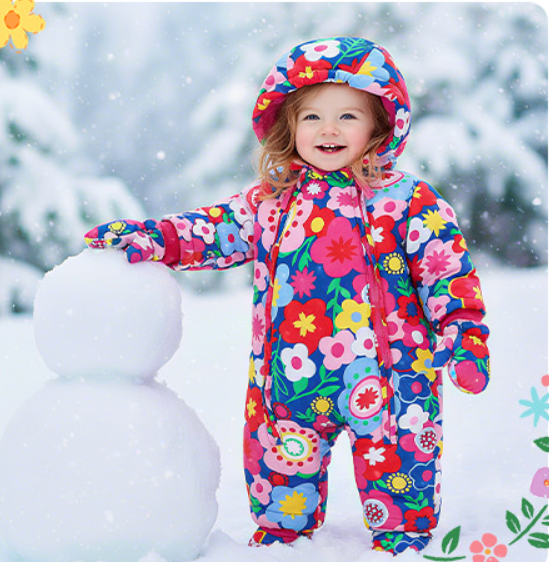 JiAmy Baby Snowsuit Baby Boys Girls Winter Hooded Clothes with Gloves Booties Toddler Cotton Jumpsuit