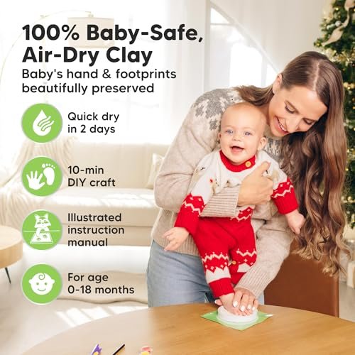 Baby Hand and Footprint Kit Girls, Boys - Personalized Baby’s First Christmas Ornament Kit, Newborn Christmas Gifts for New Mom