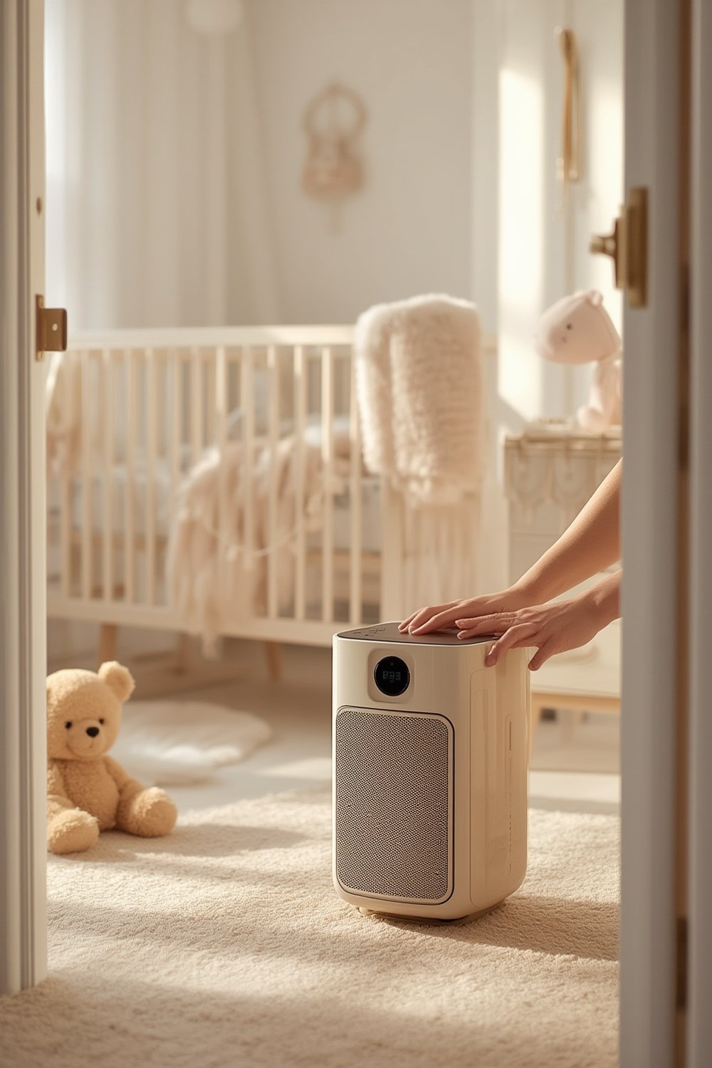 nursery heater in modern baby room