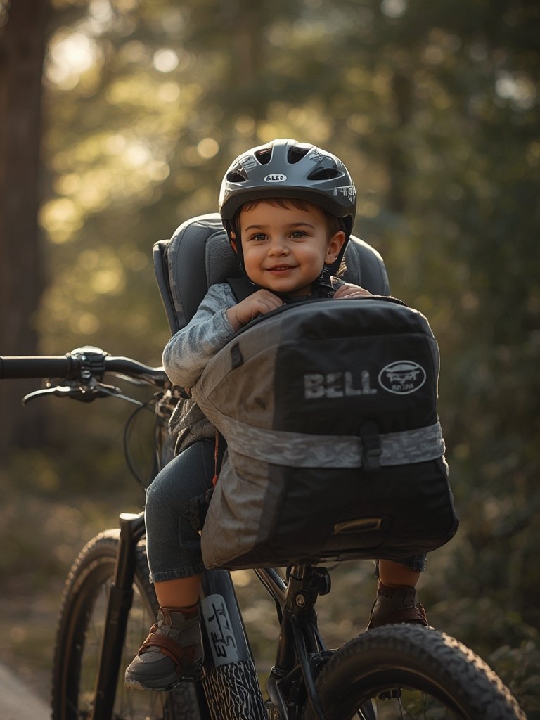 bike child seat with spoke guard and rear reflector