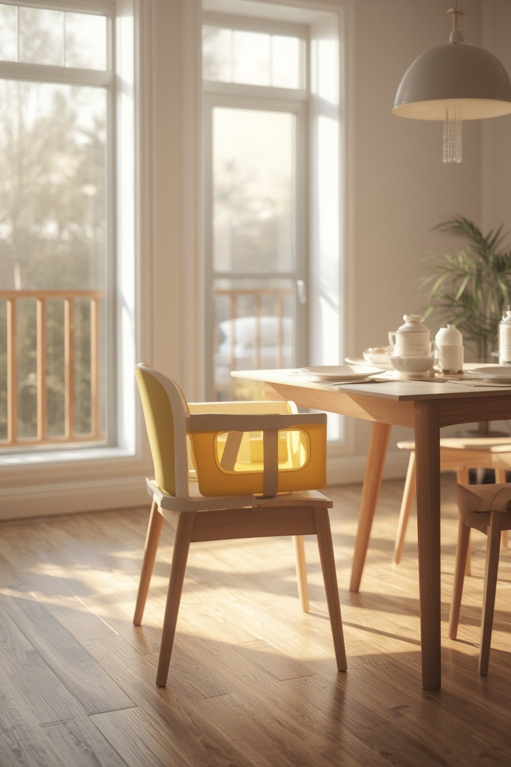booster seat in use during baby dining time