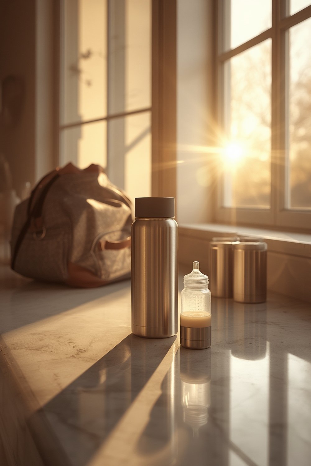 bottle warmer in use during travel bottle feeding