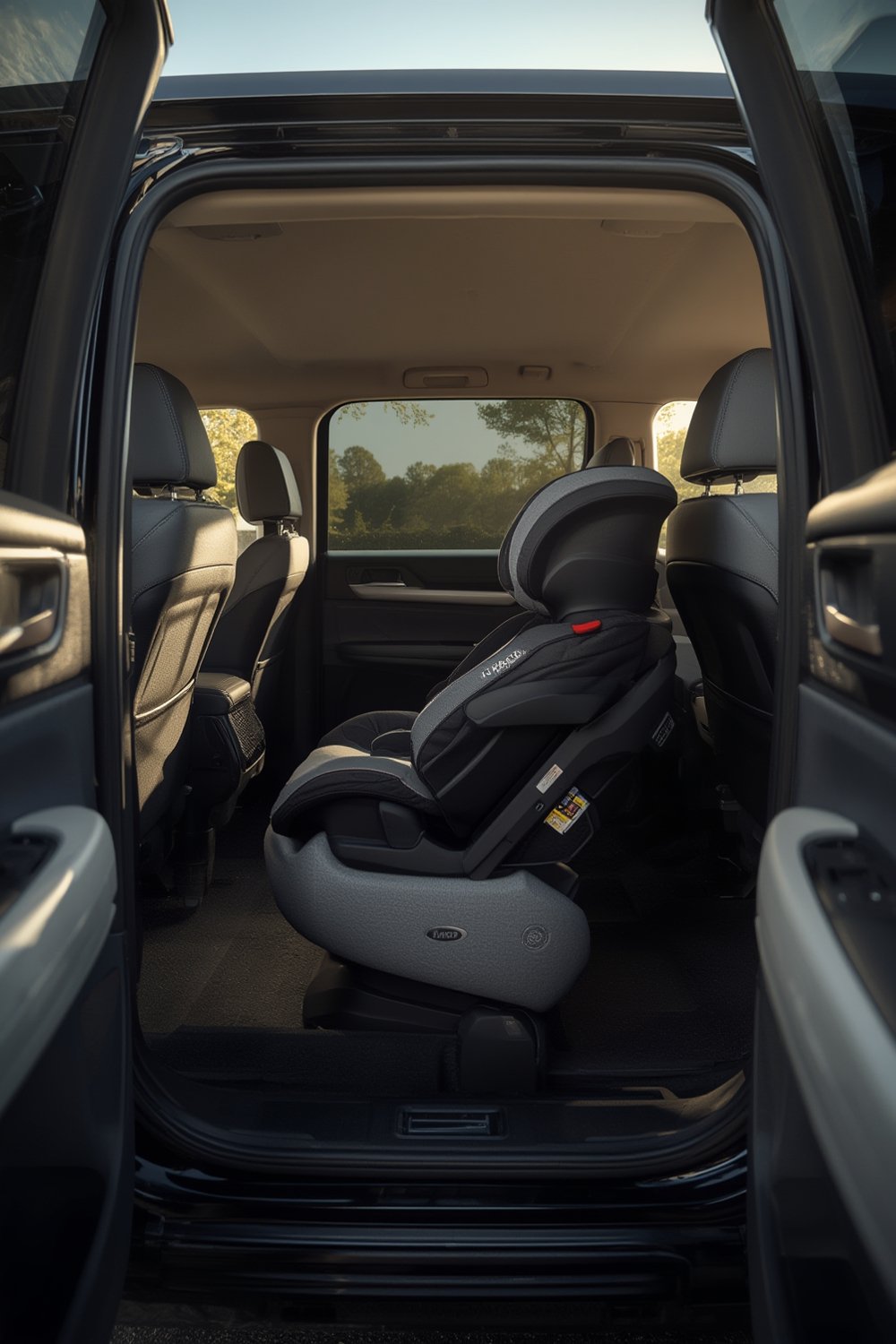 convertible carseat in vehicle