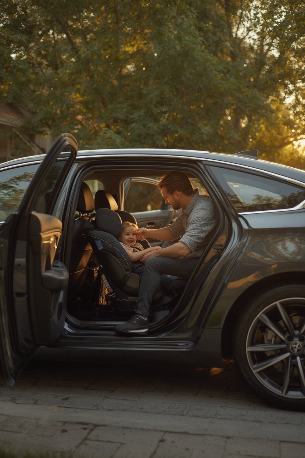 convertible carseat with adjustable headrest and extra legroom