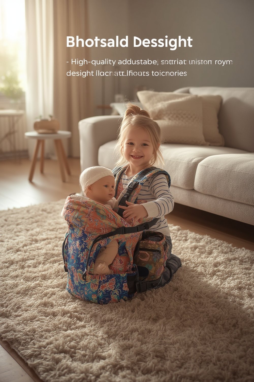 doll carrier being used with baby doll seat