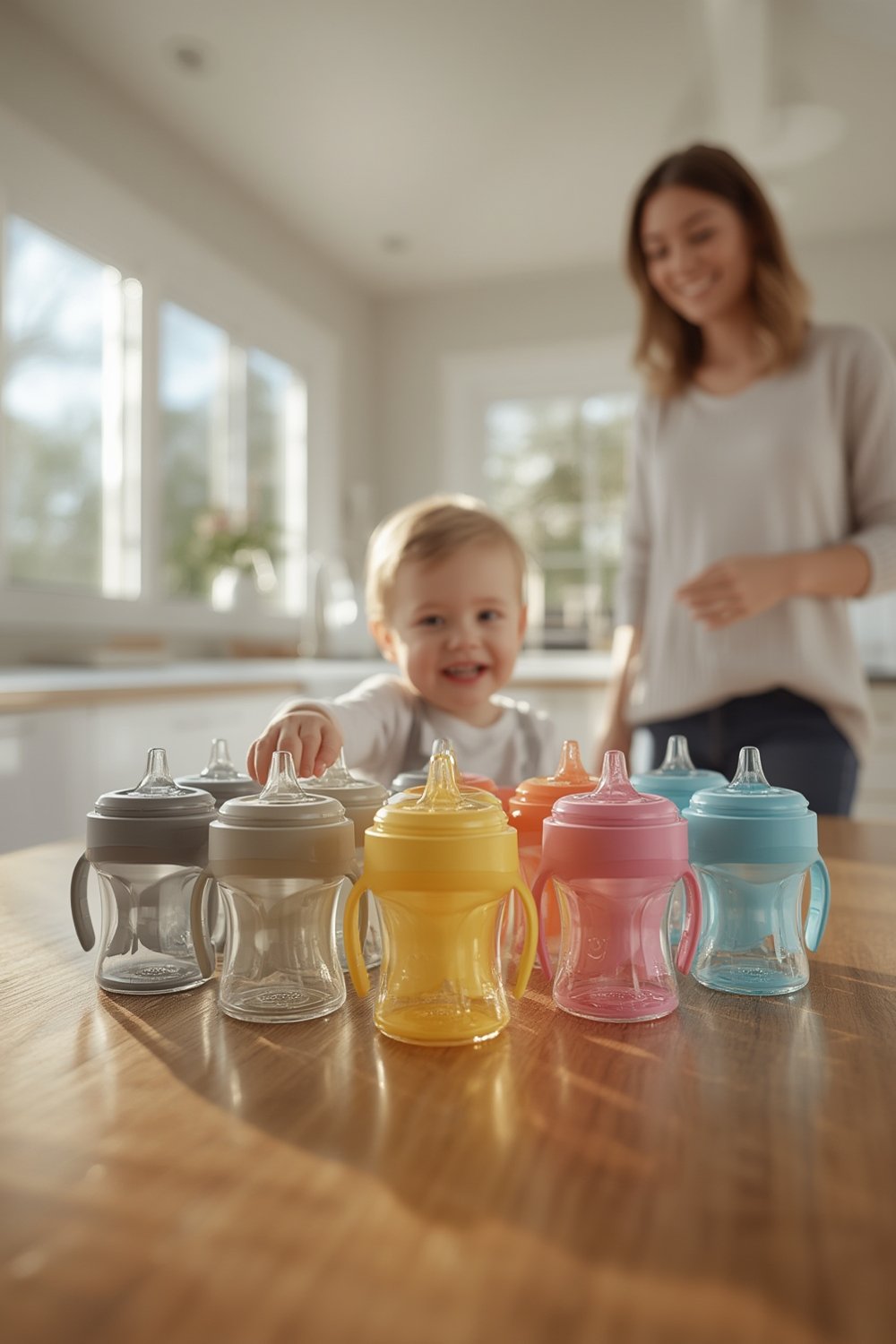sippy cups for toddlers - green blue cups