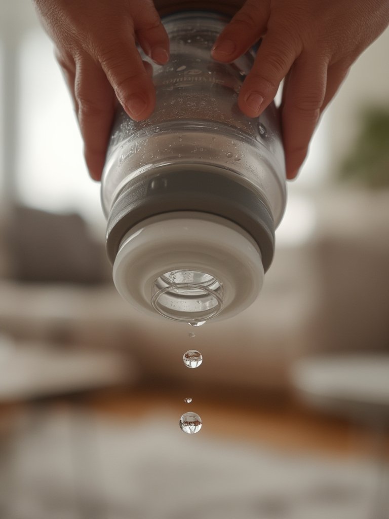 spill proof toddler bottle with two piece valve and no spill cup features