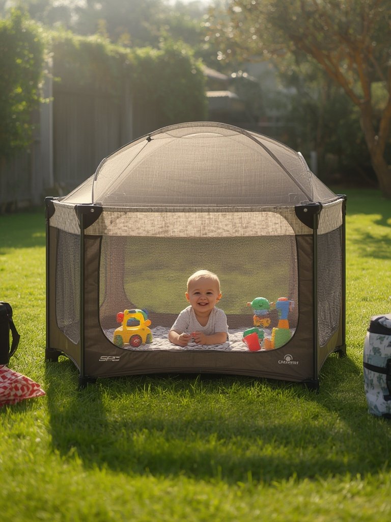 baby playpen mesh side indoors