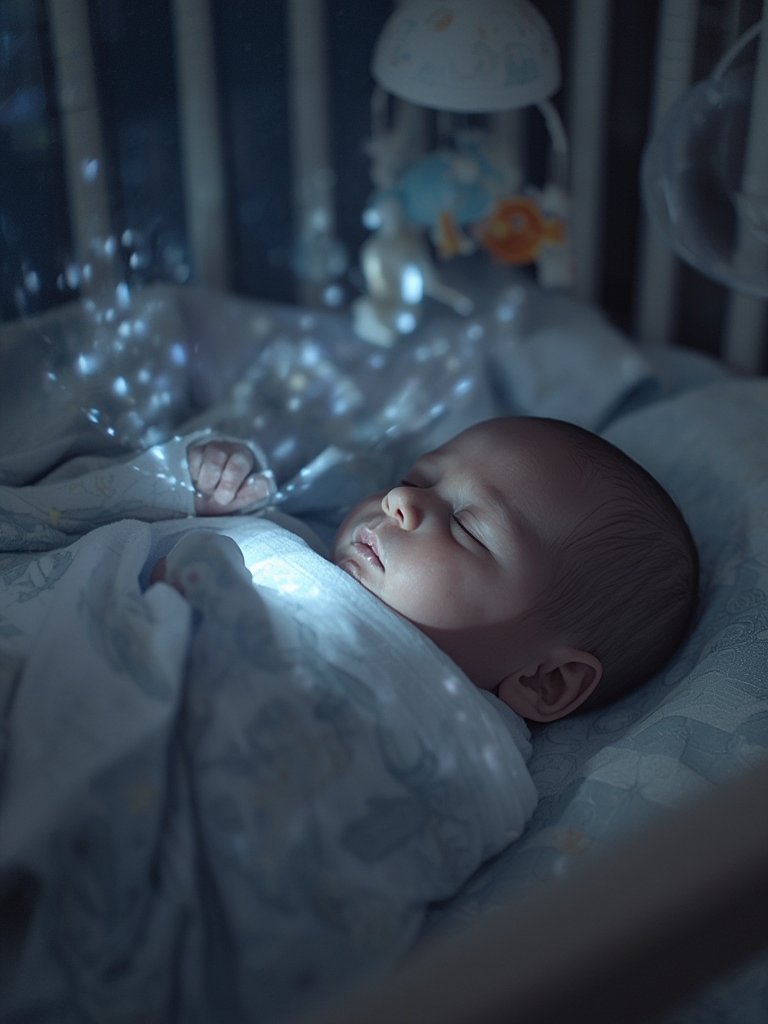 baby sound machine setup in modern nursery