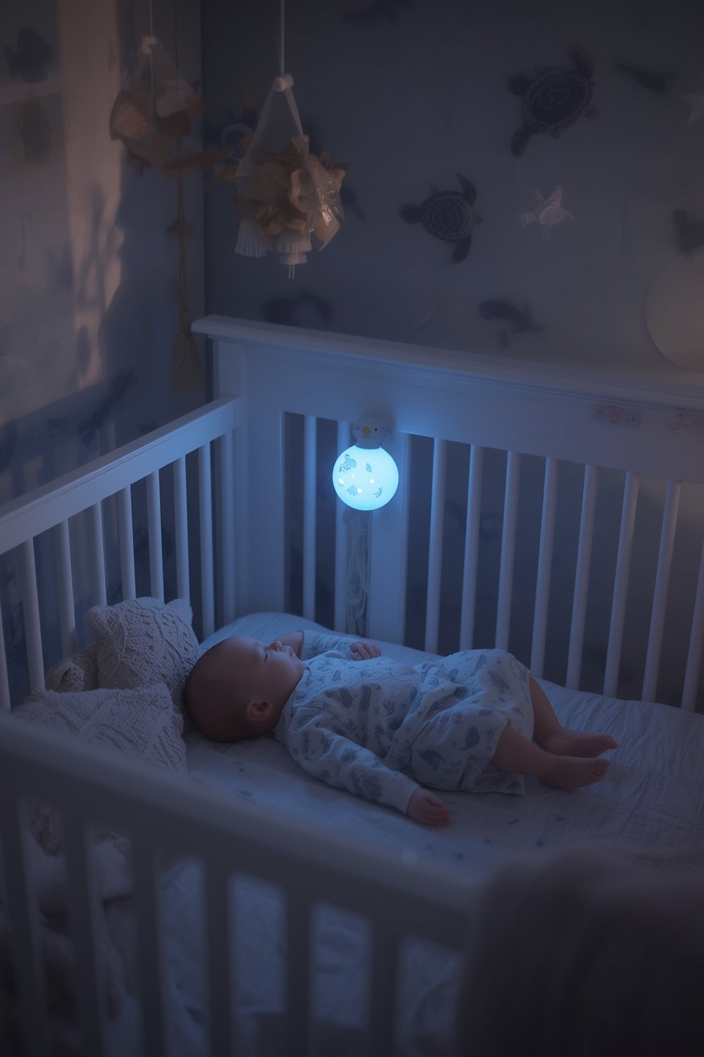 crib soother musical sound machine in crib