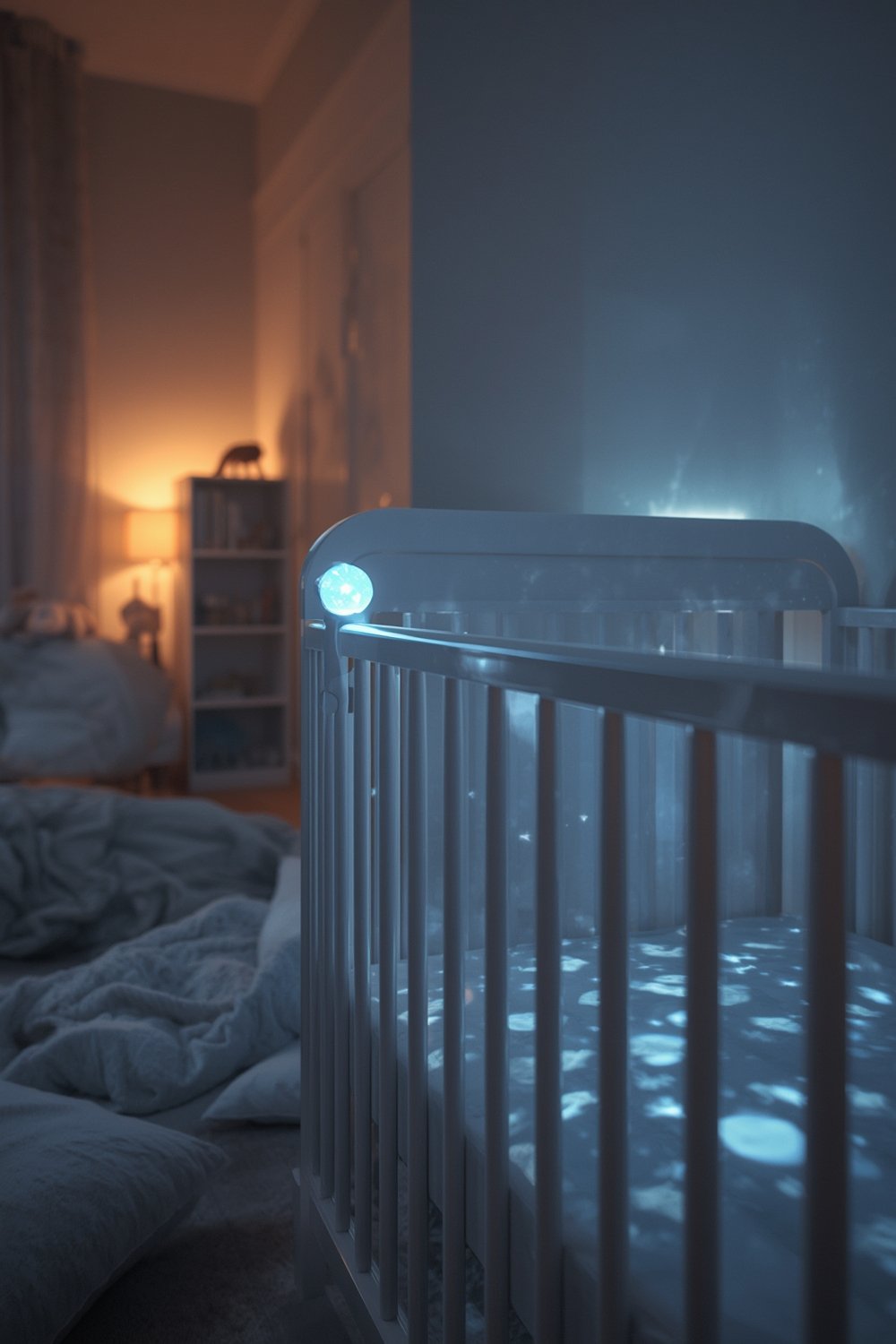 Baby Einstein Sea Dreams crib soother in use