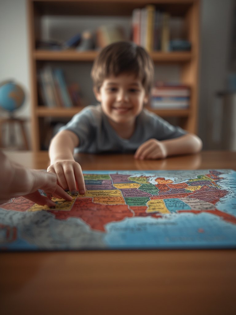 educational puzzle kids geography learning activity cardboard puzzle