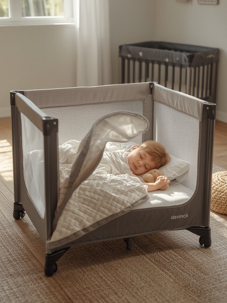 Portable Crib: 7 Ultimate Steps For An Amazing Nursery In 2026 2 mini crib with adjustable heights and wheels