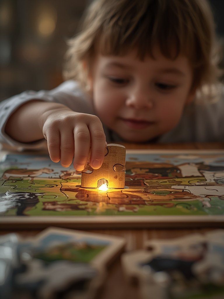 musical puzzle Old MacDonald farm song in playroom
