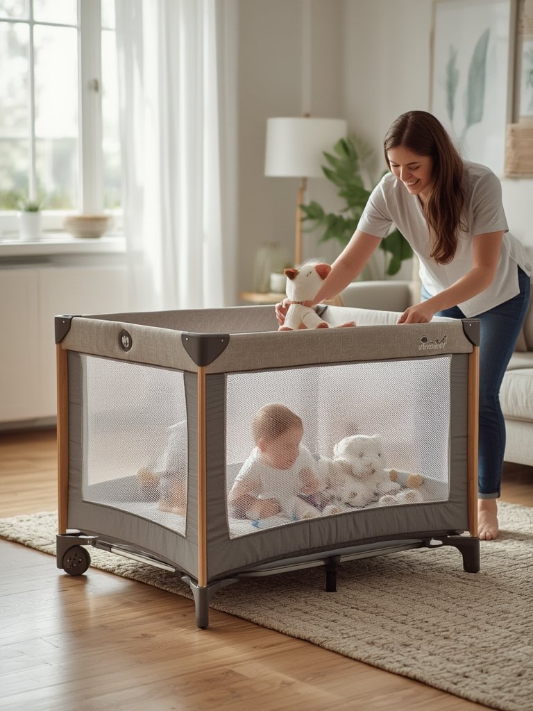 Mini Crib: 7 Ultimate Secrets for Amazing Space-Saving Solutions 2 portable crib folded down for quick storage