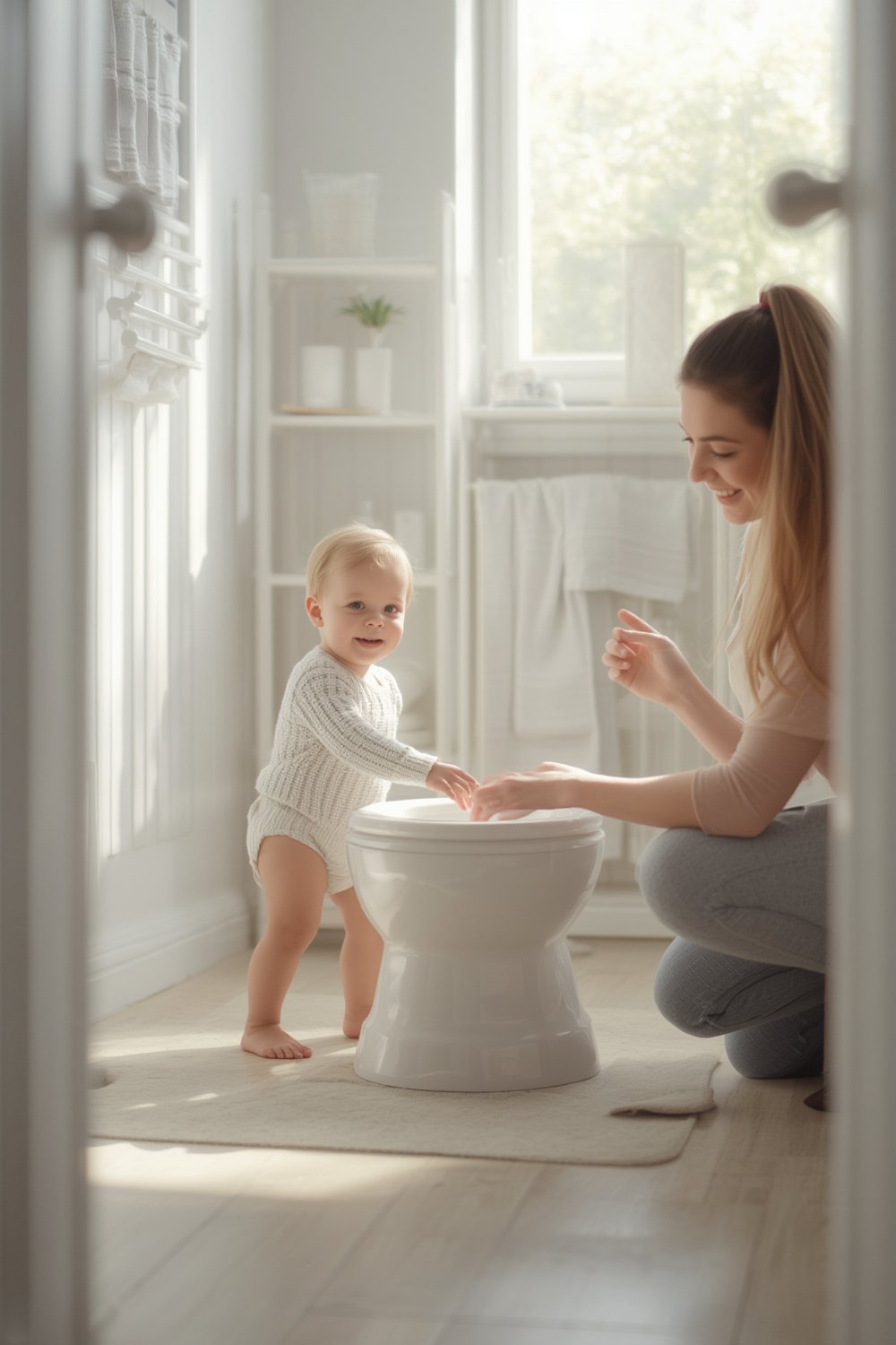 potty training baby toy in use