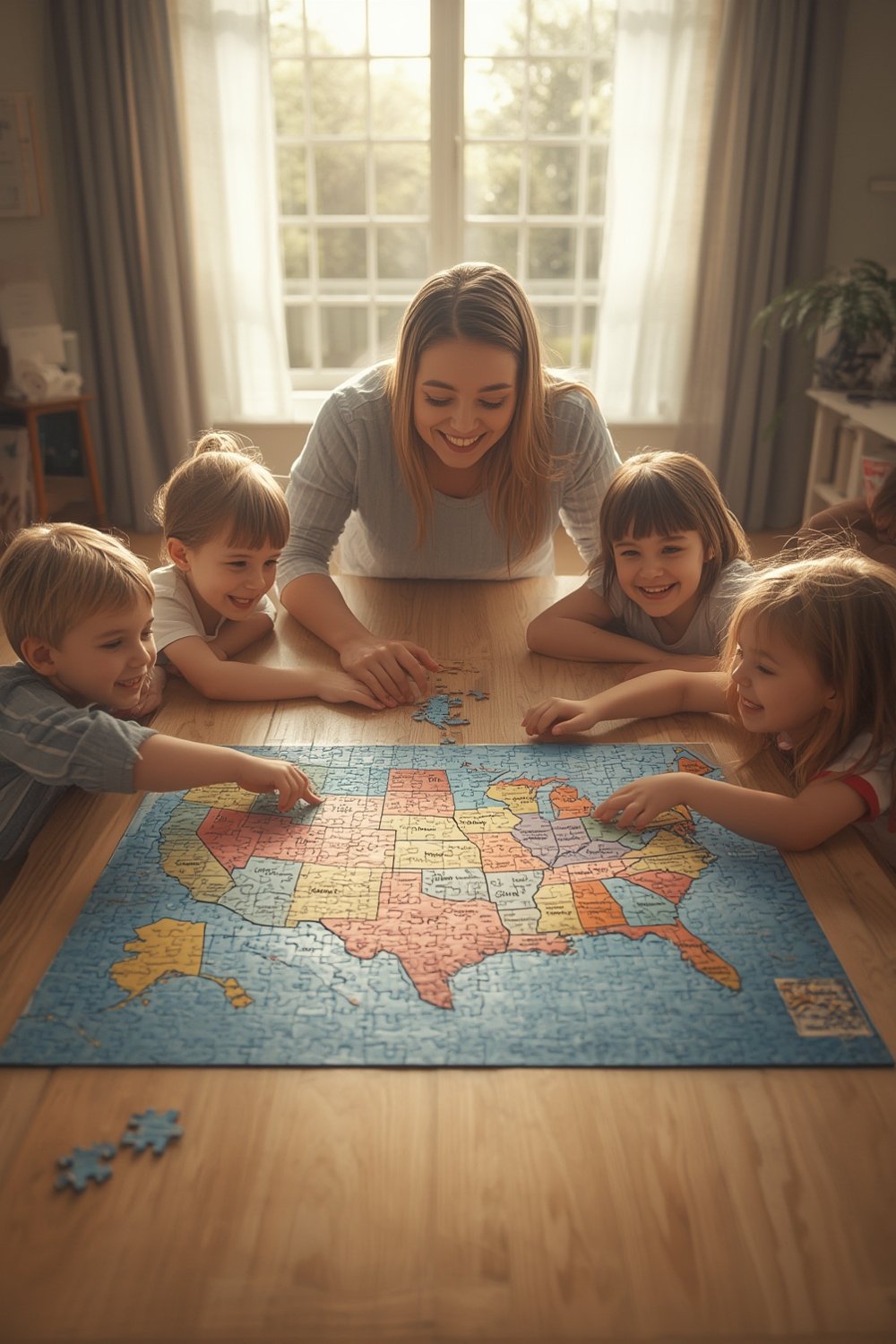 usa puzzle floor puzzle Melissa & Doug 50 states assembled