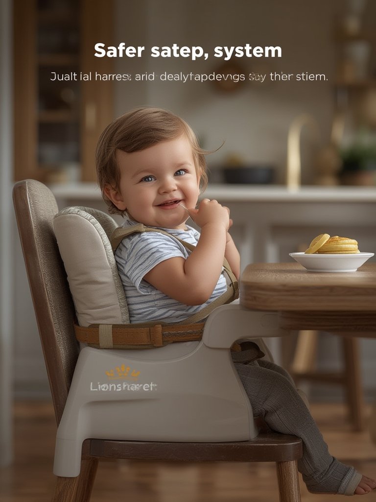 baby booster toddler feeding at dining table