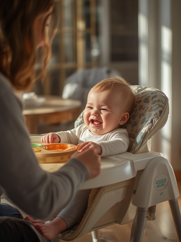 High Chair: 7 Ultimate Steps For An Amazing Baby Trend Experience In 2026 2 baby in high chair demonstrating removable tray during mealtime