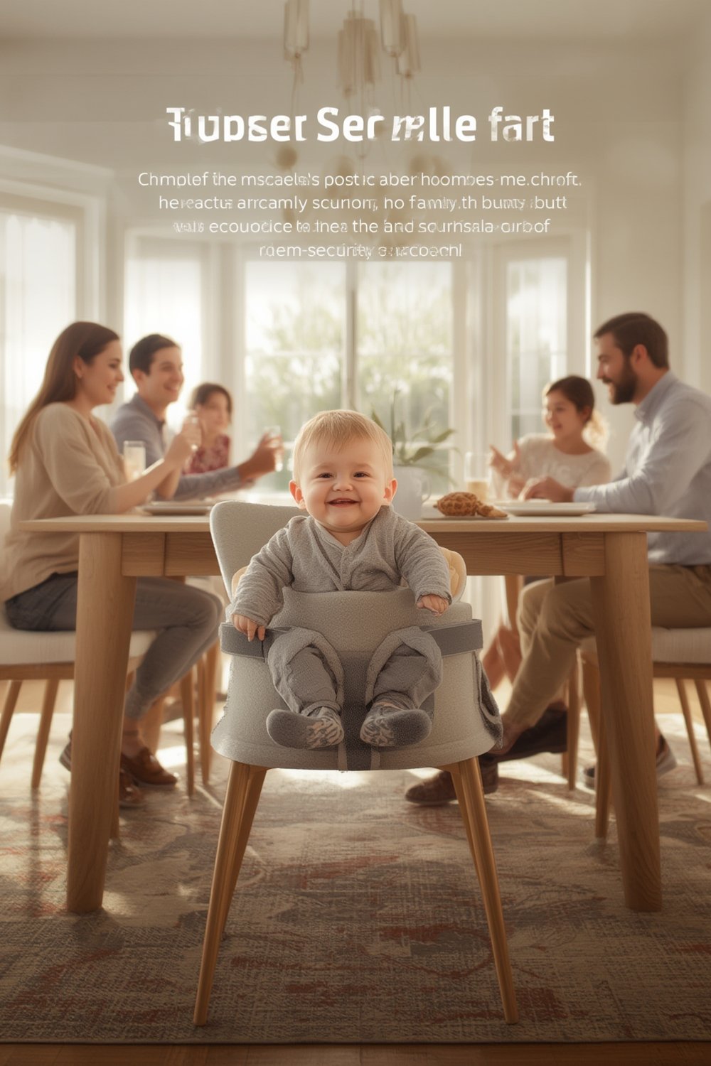 booster seat attached to dining chair