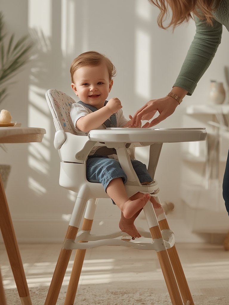 convertible highchair evolves from infant to toddler chair
