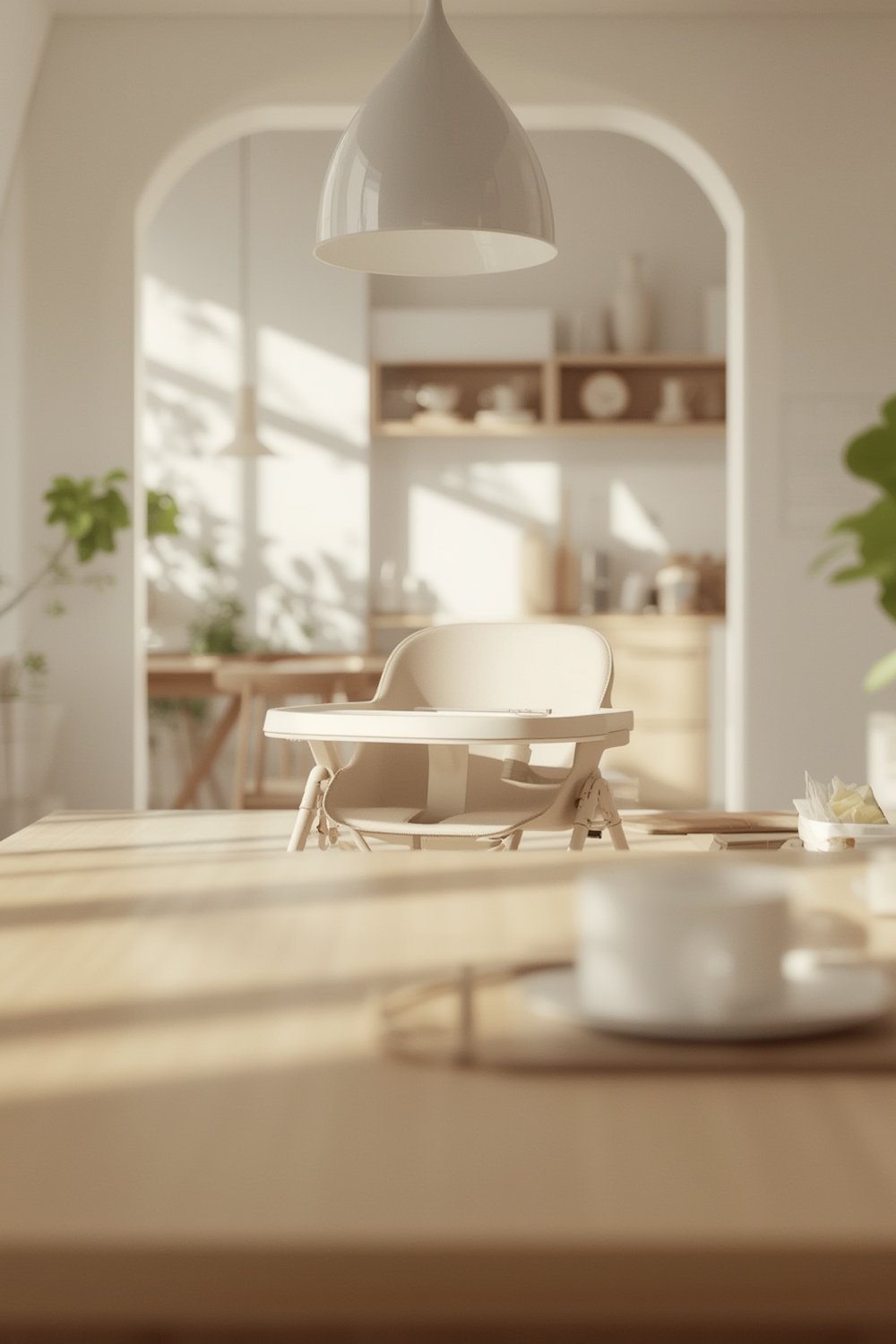 foldable highchair in use during baby mealtime