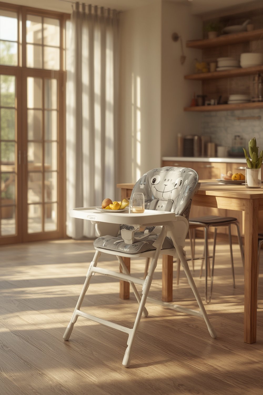 folding highchair in use