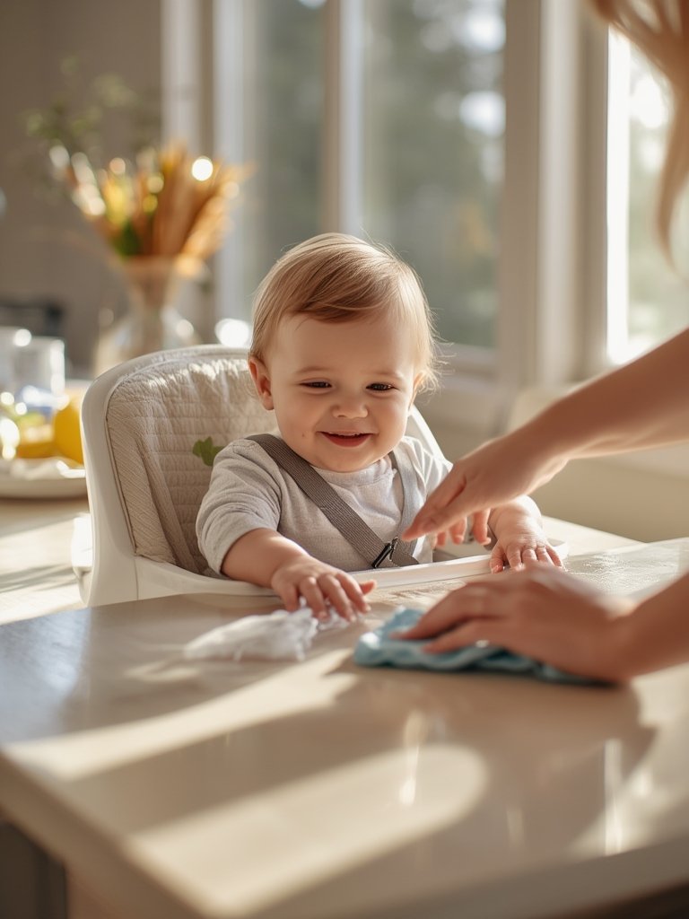 high chair used with OXO Tot Nest booster seat