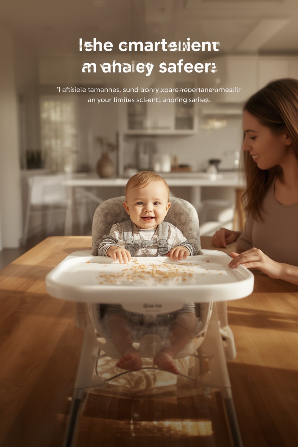 high chair used at dining table by family