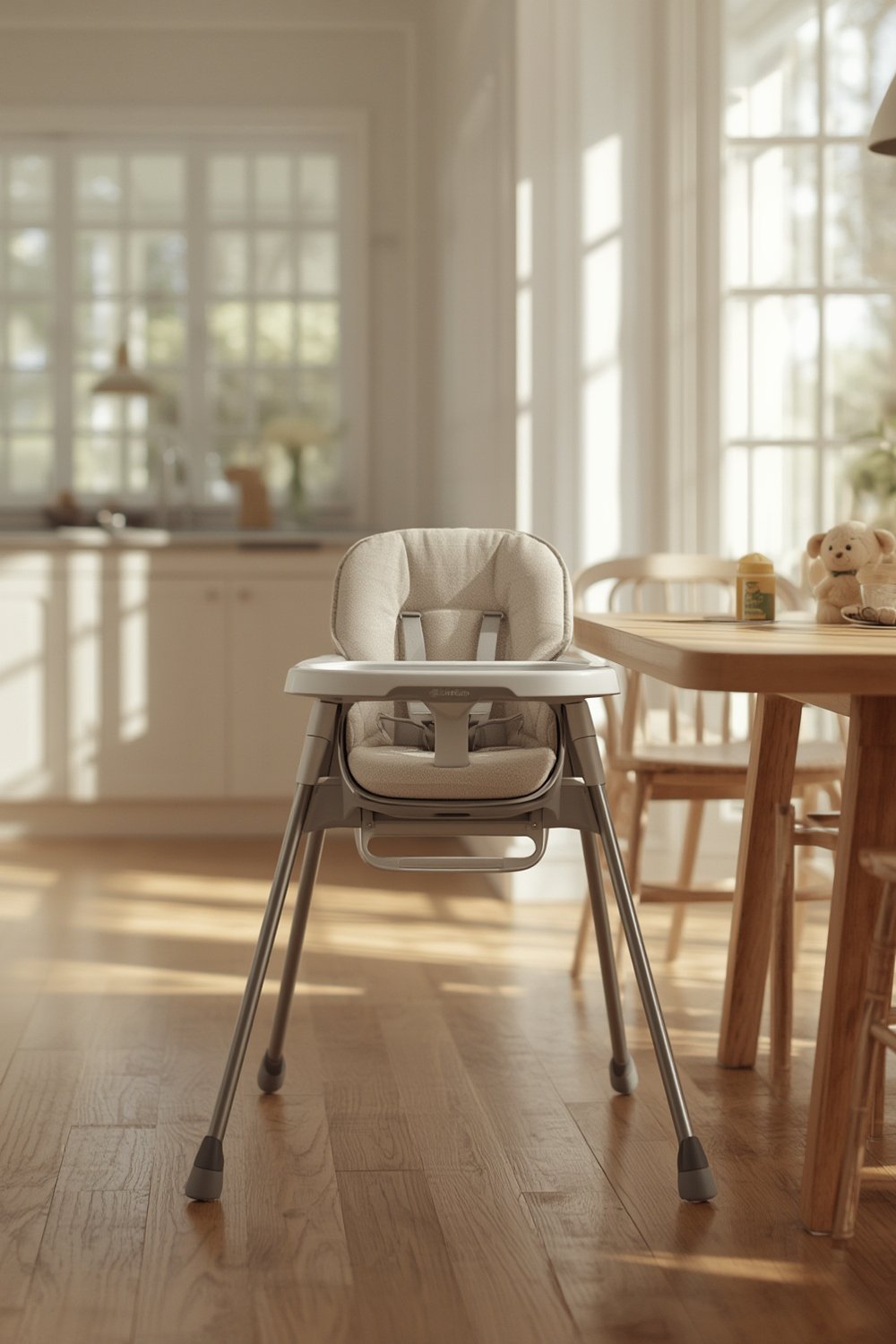 high chair in modern kitchen setting