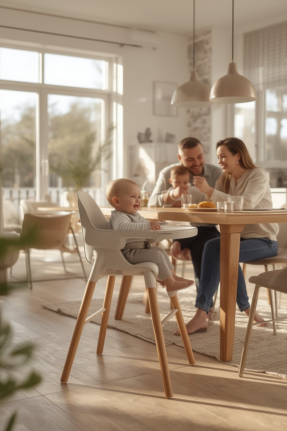 high chair with removable tray and padded cushion