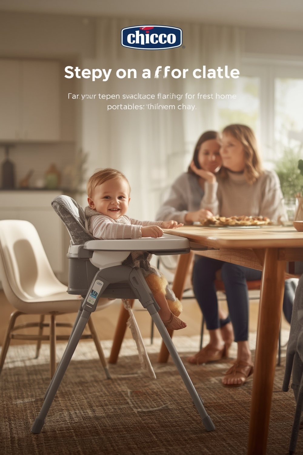 hook chair in use - baby sitting at table in Chicco QuickSeat