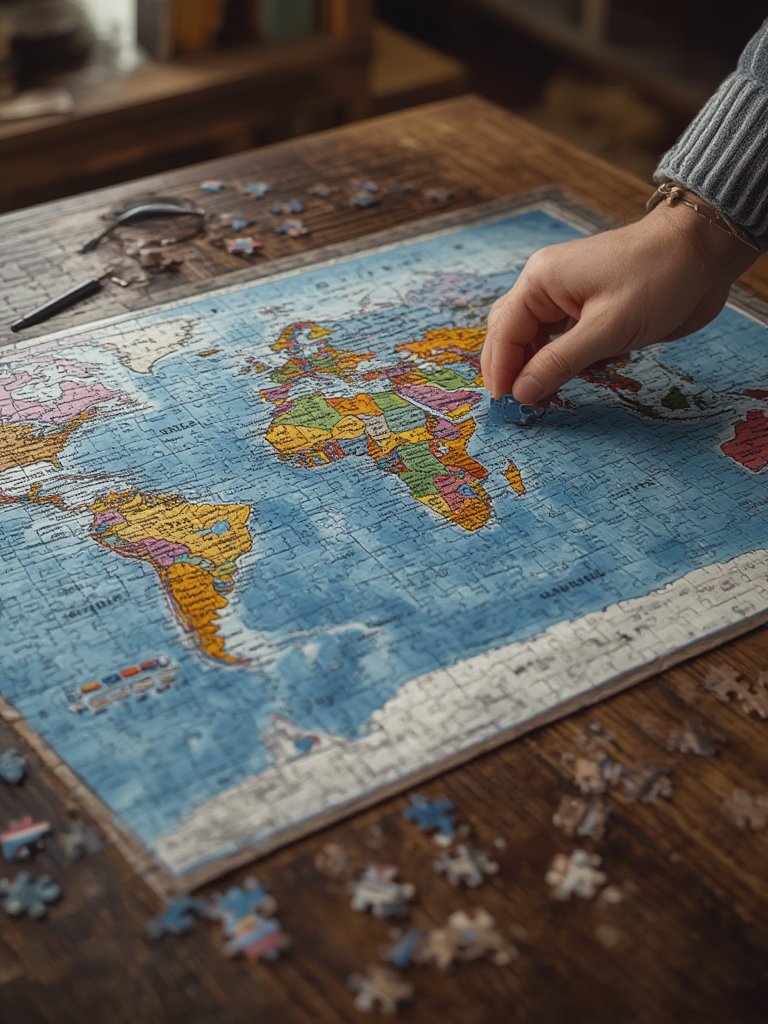 jigsaw map world puzzle detailed flags executive puzzle