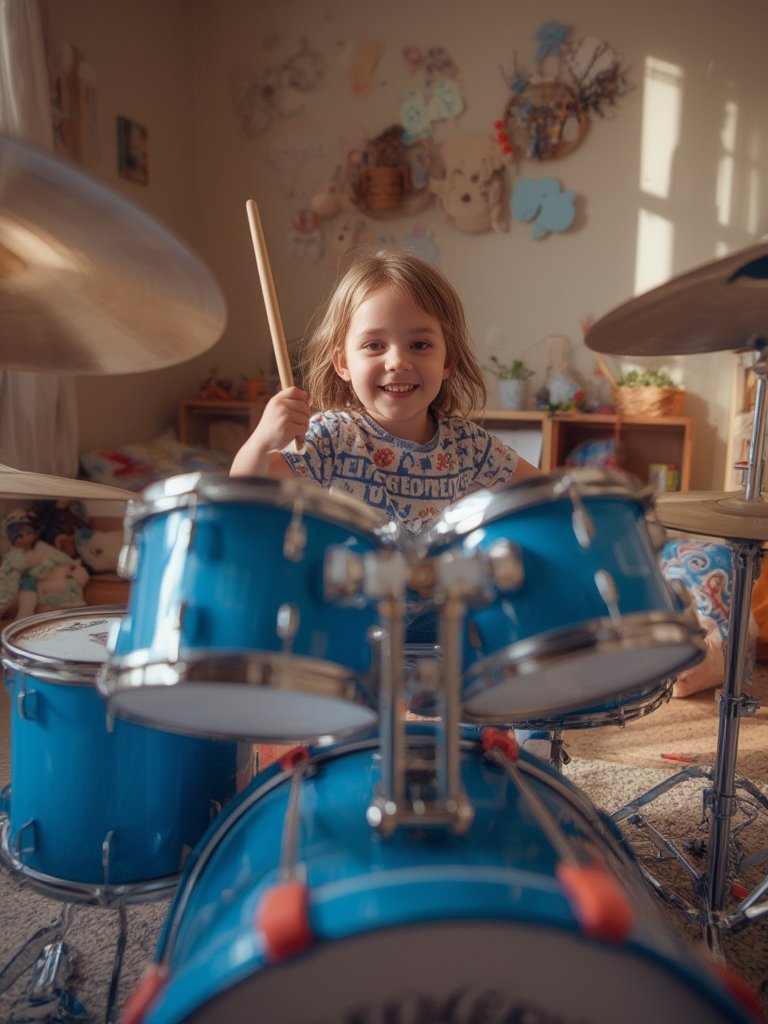 kids drumset Bluey light up drum pads