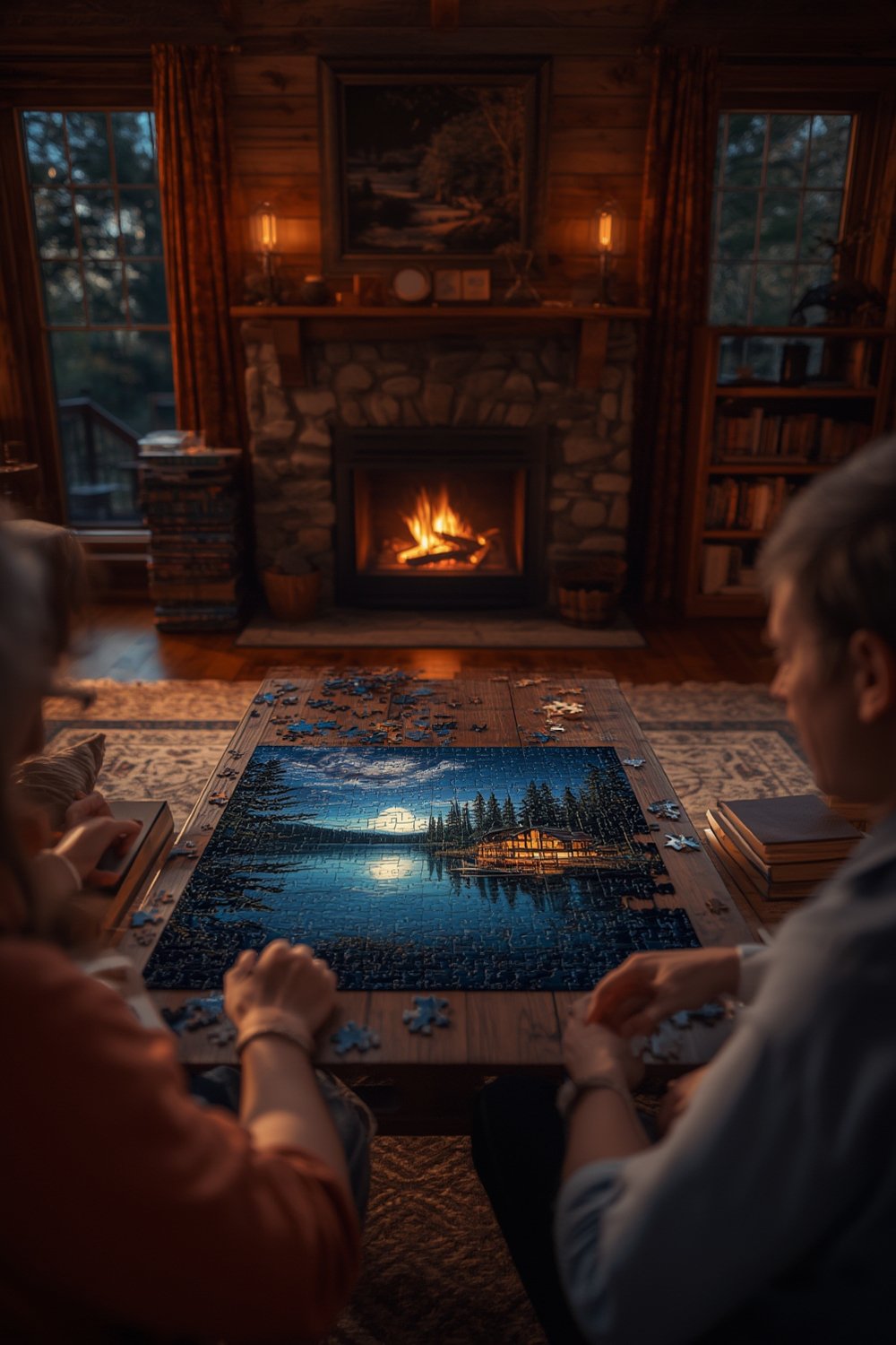 Lake Puzzle: 10 Ultimate Secrets For Best Results In 2026 1 lake puzzle – premium 1000 piece relaxing jigsaw showing a moonlit cabin next to the water and forest