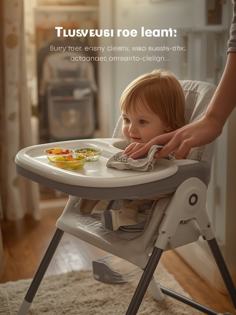portable highchair folded and ready for travel
