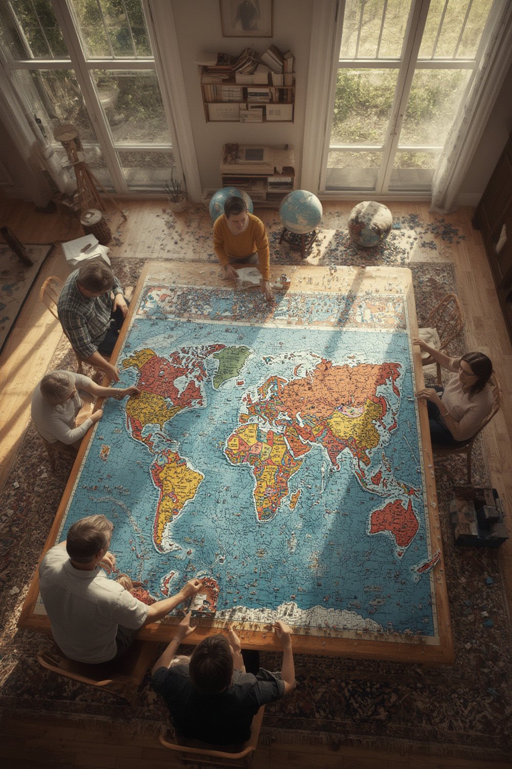 world puzzle jigsaw map, geography gift for families